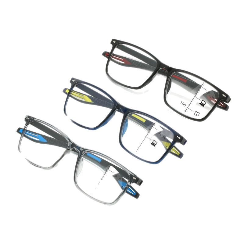 Progressive Multifocal Anti-Blue Light Photochromic Glasses for Near and Distance Reading, Suitable for Middle-Aged and Elderly.