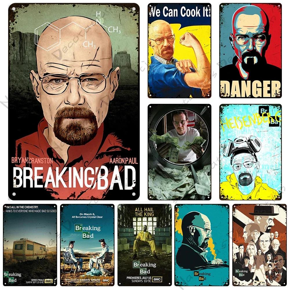 Breaking Bad Klassiker TV-Metallplakette Vintage-Metallposter Bar Club Wanddeko Alter Dekoteller Retro-Metallschilder Wandplatte