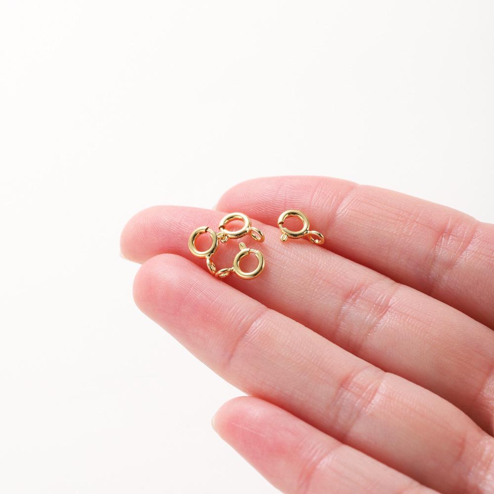 Cierre de resorte de 18K chapado en cobre para accesorios de collar o pulsera DIY de 14K