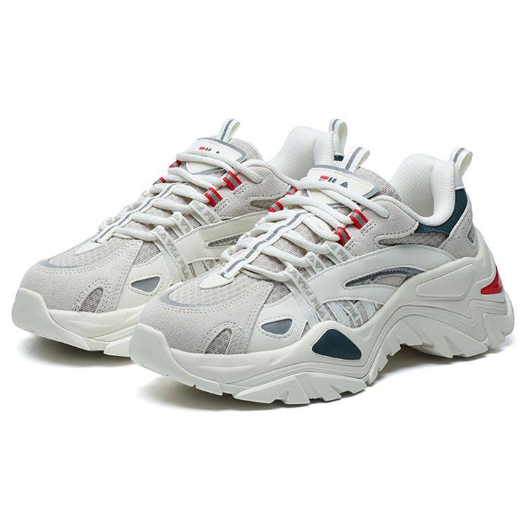 Fila Fabric Fishbone Casual Low-Top Dad Shoes Women Sneaker Silver F12W124164FWS