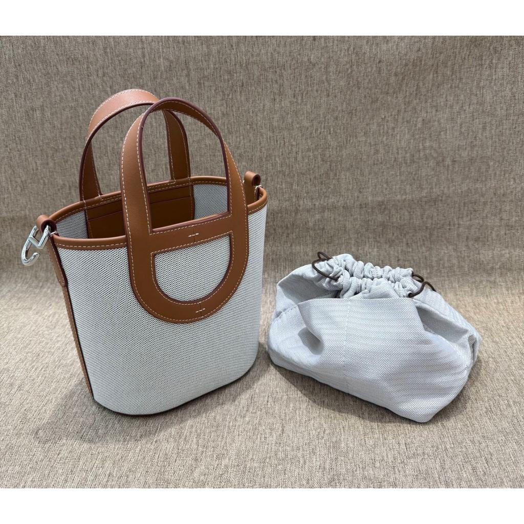 2026 Neue Mode Leinwand mit Swift Erstes Rindsleder Schweinenase Eimer Tasche Langlebiger Gemüsekorb Handtasche