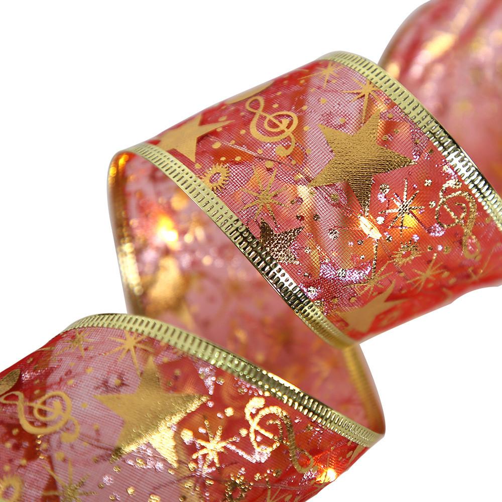 Yards Double Elegant Layered Christmas Ribbon In Red Gold And Silver Gifts For