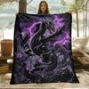 1pc Deep Purple Abstract Art Blanket - Lightweight Fleece Throw, Suitable for Sofa, Outdoor, Camping, Living Room, Office, Chair
