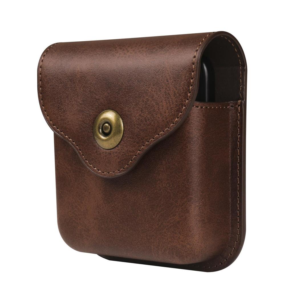 Luxury Leather Belt Clip Phone Case Men Waist Bag Cover For Samsung Z Flip6 Flip5 Moto Razr Oppo Vivo Tecno Honor Galaxy Flip 6 5 4 3 5G Holster Pouch