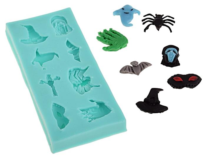 Silicone Mold For Halloween Sugar Paste - Ghost, Spider, Bat