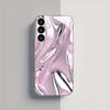 Purple water ripple pattern electroplated glass phone case, suitable for Samsung S26/S25/S24/S23/S22/S21/S20 and other models.