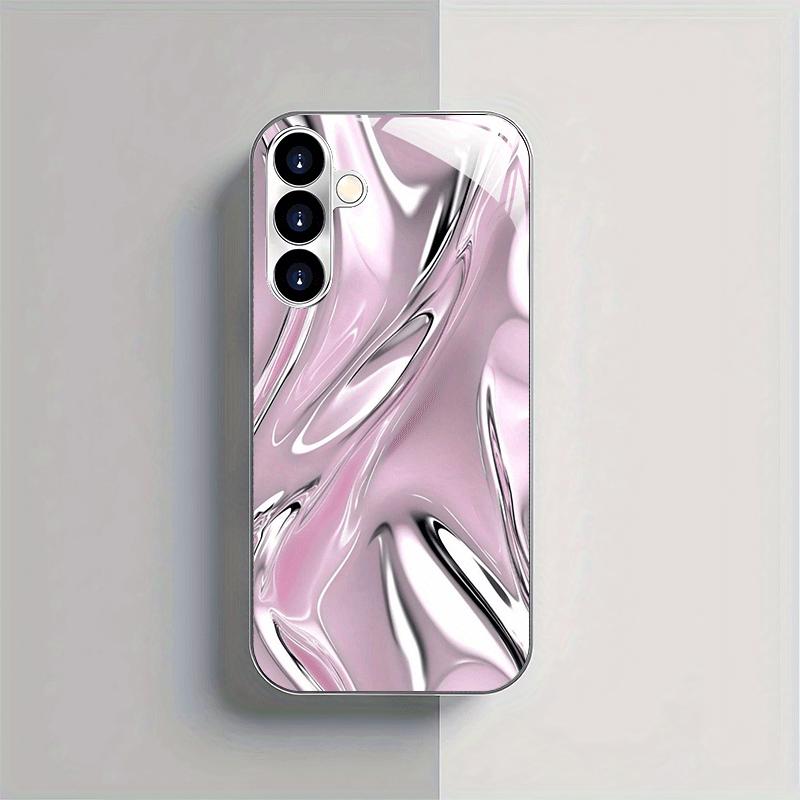 Purple water ripple pattern electroplated glass phone case, suitable for Samsung S26/S25/S24/S23/S22/S21/S20 and other models.