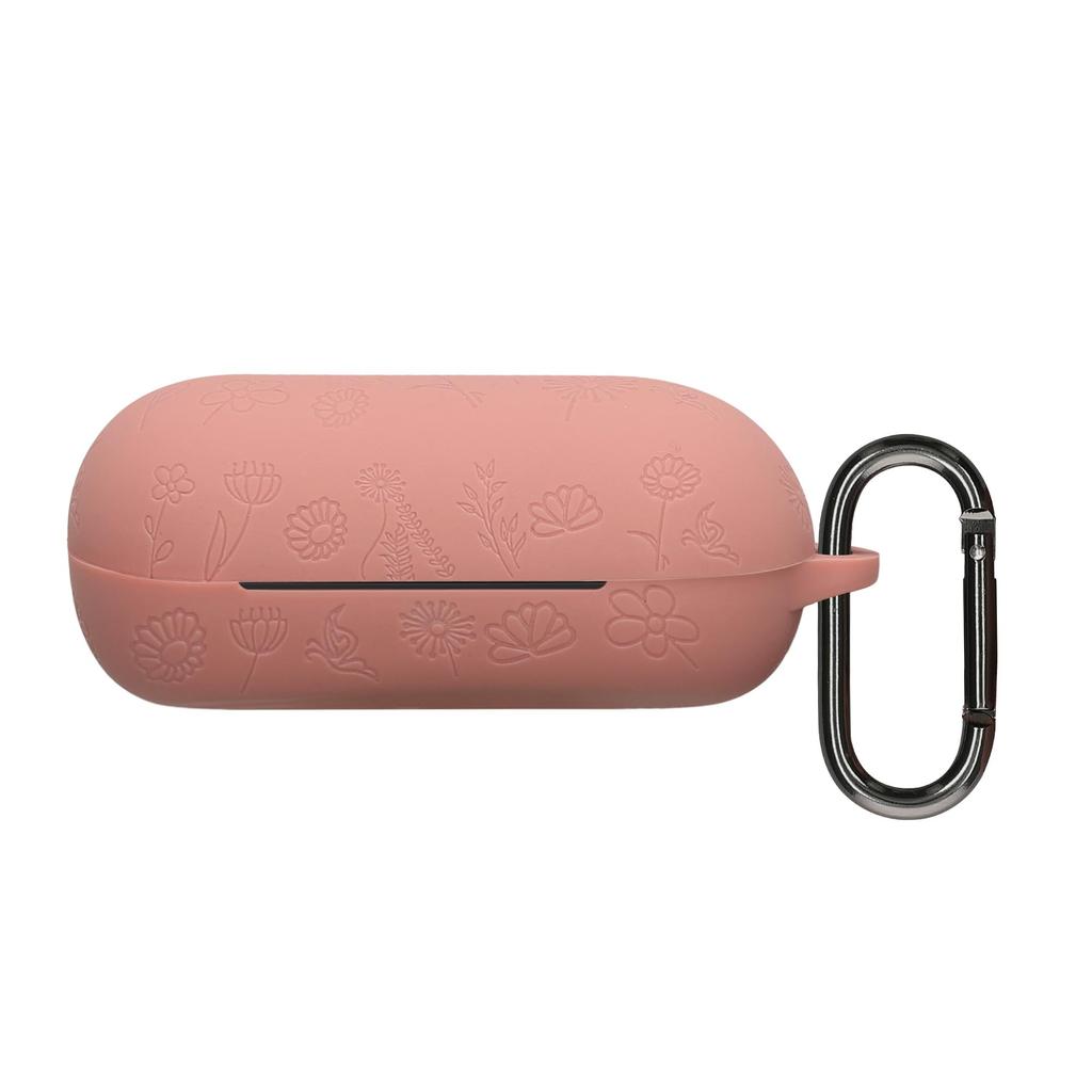 kwmobile Earphone Case Compatible with Sony Case Protective Case Dustproof Shockproof Silicone Embossed Pattern Design WF-C700N -