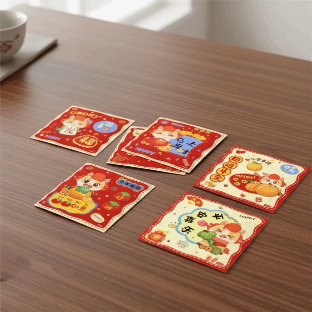 6pcs Traditional Red Envelopes Chinese Style Money Bags Good Lucky Red Packets  New Year Celebration