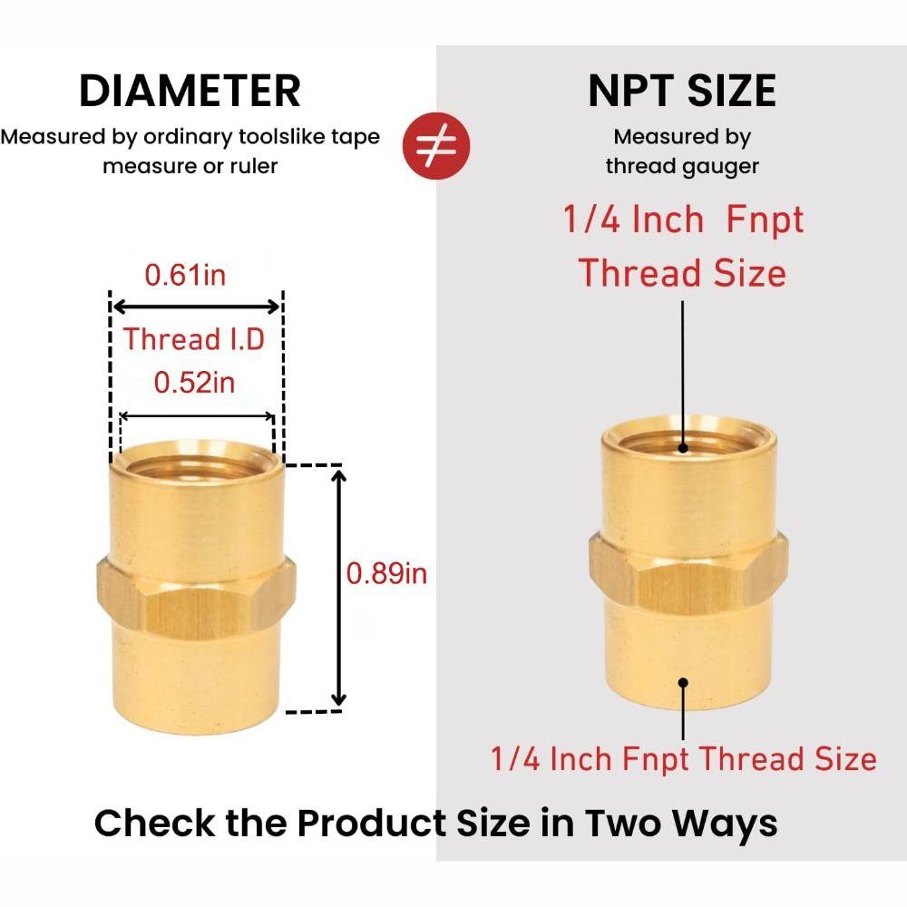 1/4" 1/8" 3/8" 1/8" NPT Female Coupling Brass Pipe Fitting Adapter Air Hose Adapter Compressor Use