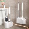 4-in-1 Wall-Mounted Toilet Cleaning Brush Set|Space-Saving Bathroom Brush Kit with Holder (All-in-One Toilet Cleaning Tools)