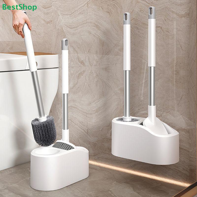 4-in-1 Wall-Mounted Toilet Cleaning Brush Set|Space-Saving Bathroom Brush Kit with Holder (All-in-One Toilet Cleaning Tools)