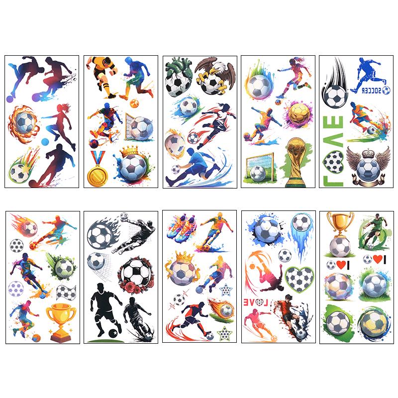 10pcs Football Temporary Tattoo Stickers Kids Boys Birthday Party Favors Soccer Sport Party Decoration Pinata Fillers Toy Gift