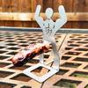 1/4Pcs Stainless Steel Sausage Stand Portable Reusable Standing Man Hot Dog Holder Outdoor Camping Barbecue Grill Accessories