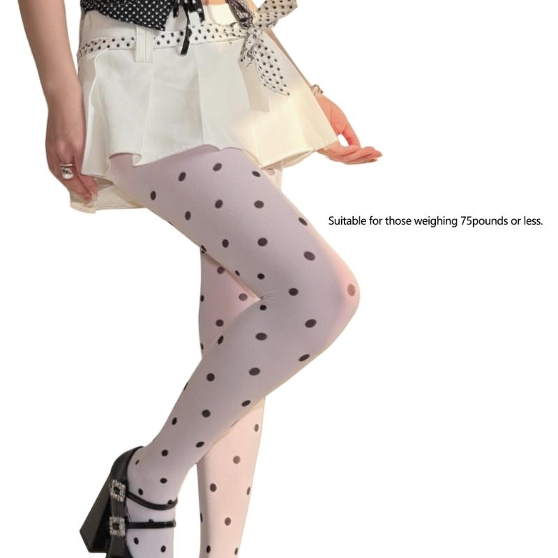 Fashionable Black Dot Pantyhose Soft Nylon Stockings Breathable And Practical Hosiery For Office Outfits