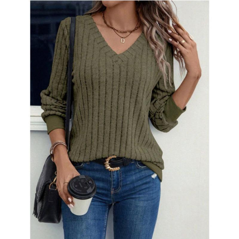 DICIFY Women's Fashion V-Neck Long Sleeve Autumn Winter Casual Blouses & Shirts