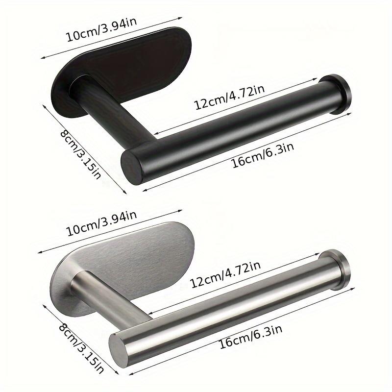 Stainless Steel Toilet Paper Holder, Self-adhesive Wall Bracket, Modern Bathroom Tissue Holder, Shower Towel Rack Accessory