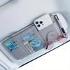 Car Sun Visor Organizer, Eyeglass Holder Multifunctional Sun Visor Storage Bag Suitable for Fashion Glasses, Cards, Car Bill Clip ID Holder