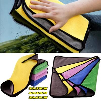 Car Cleaning Towel Microfiber Thicken Soft Drying Cloth Cars Detailing Care Glass Washing Cloths Auto Cleanings Tool 30/40/60cm