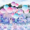 Gradient Lantern Ball With Fold Paper For Wedding Birthday Summer Party Backdrop Hanging Ornaments Decoration Supplies