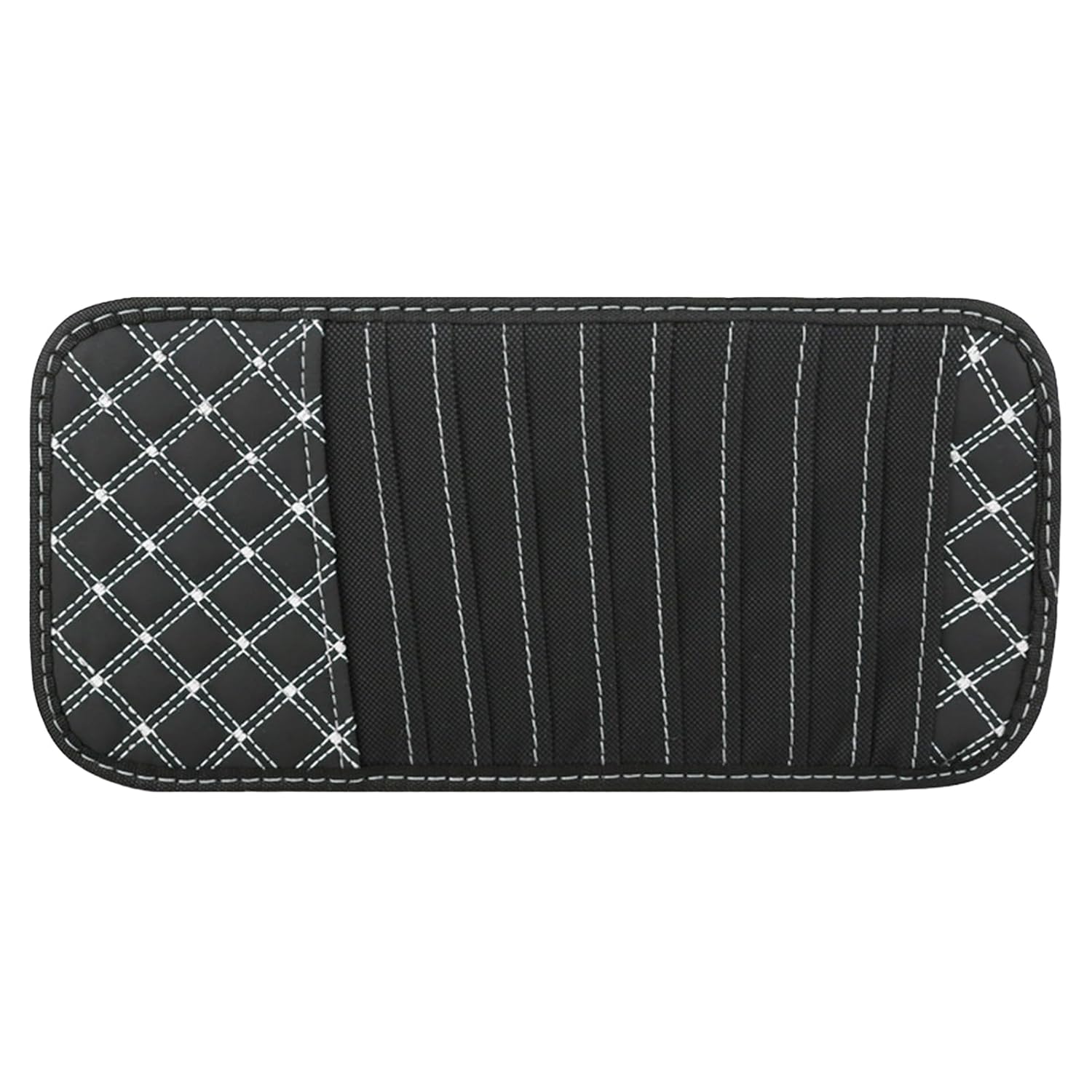 

NICENEEDED Black Car CD Case Holder, DVD Vehicle Visor Storage Orangizer, Storage Sleeves Black with White Line, Large Capacity Disc Card Storage Bag