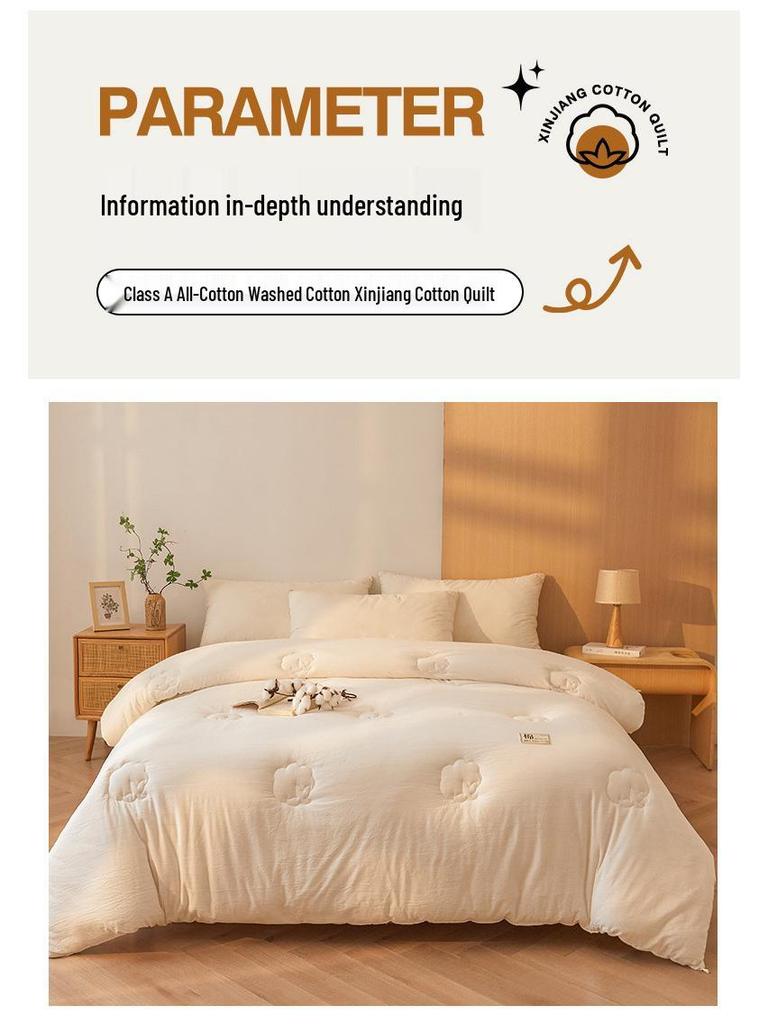 Premium Cotton Quilt: Class A, Single/Double, All-Season, Extra Thick for Winter Warmth