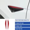 2pcs Red Carbon Fiber Car Side Fender Camera Panel Strip For Model 3 Y 2017-