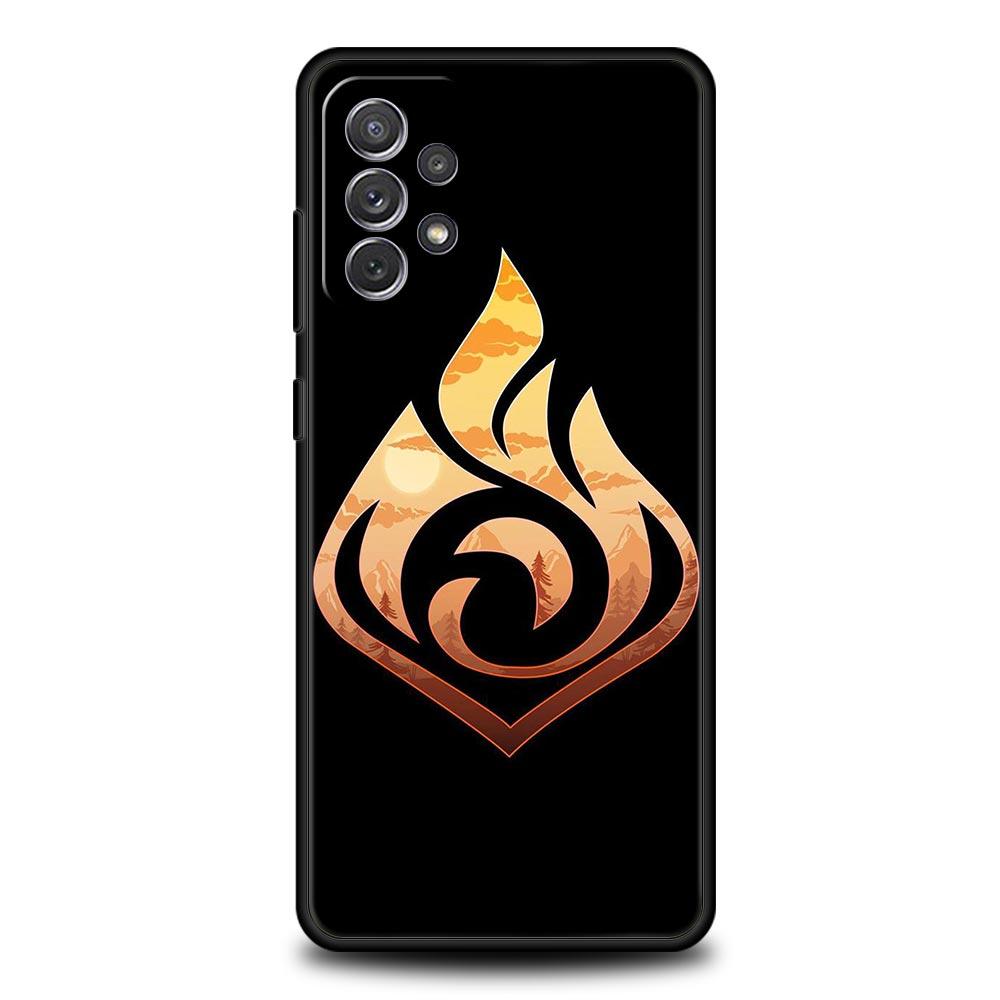 Cute Genshin impact Logo Case For Samsung Galaxy A51 A71 A41 A31 A21S A11 A01 A03S A12 A32 A52 A22 A13 A23 A33 A53 A73 5G Cover