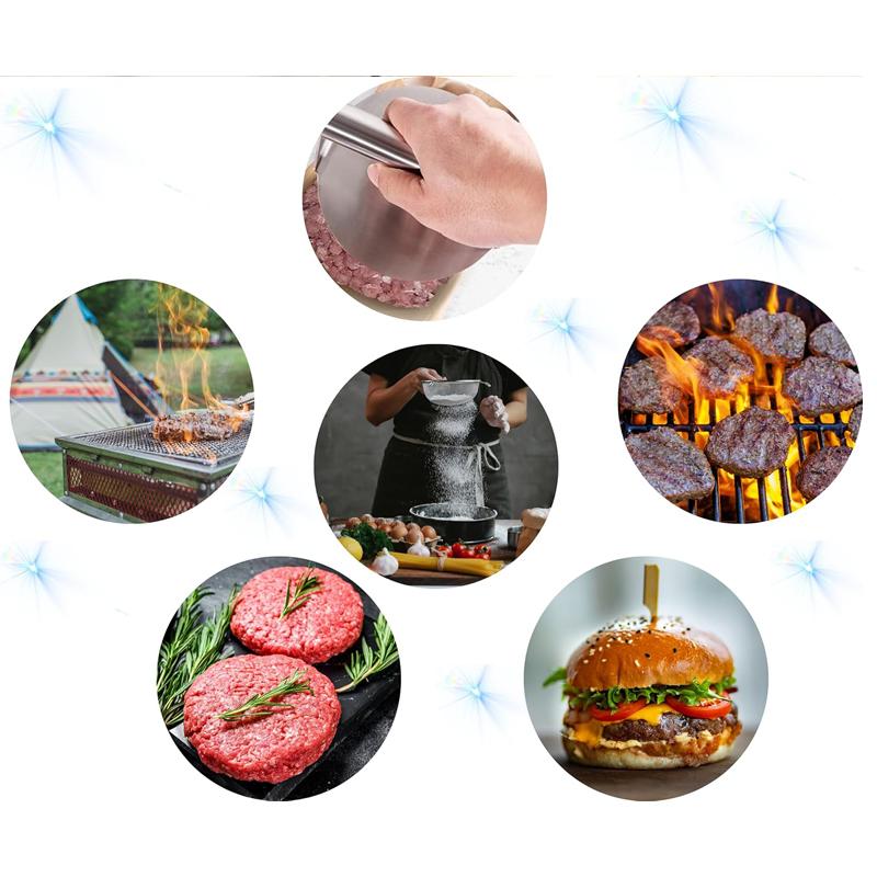 Stainless Steel Burger Press 5.5Inch Burger Smasher Nonstick Burger Maker BBQ Steak Cooking Tool Hamburger Press Kitchen Tool