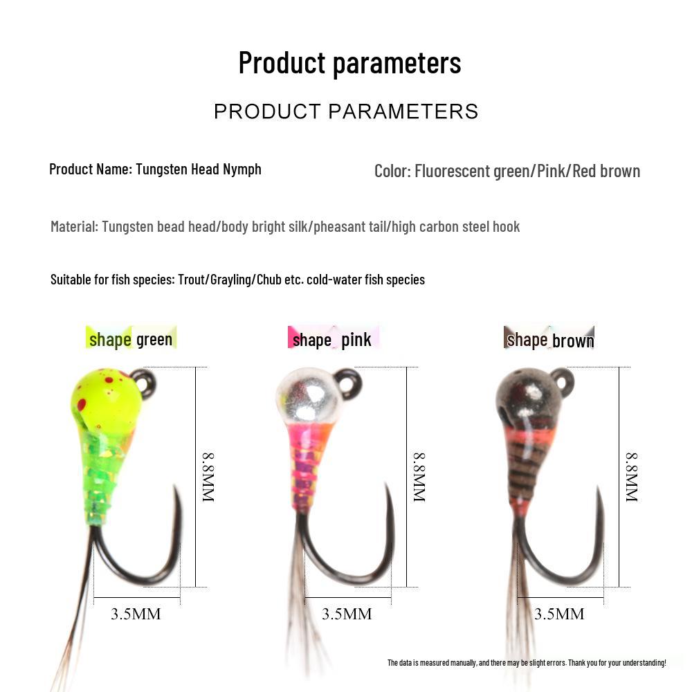 Sinking Tungsten Head Nymph Fly Fishing Lures
