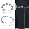 Delicate Carved Flower Buckle Waist Belt Women Coat Dress Belt Thin Waistband Shinning Ethnic Style Adjustable Belt