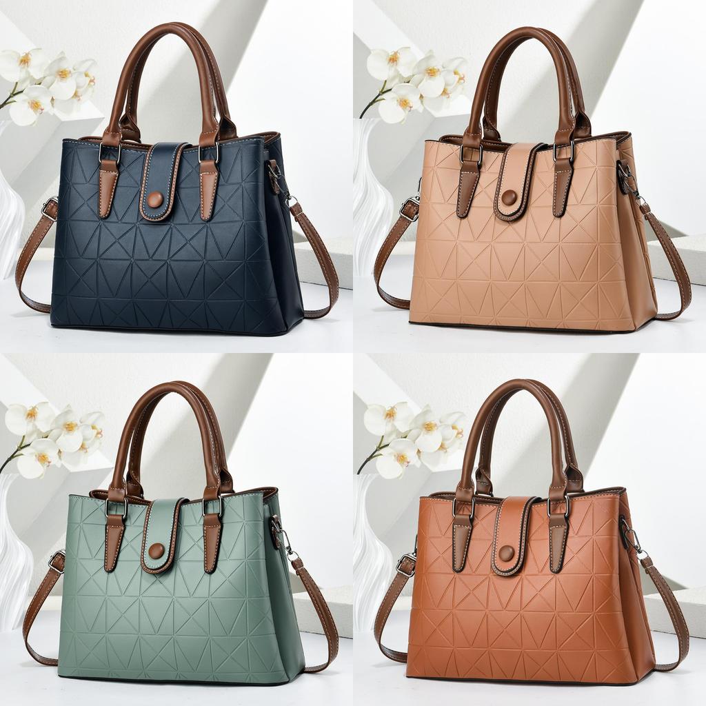 Retro Diamond Pattern Pu Shoulder Bag With Zipper Closure For Office Use