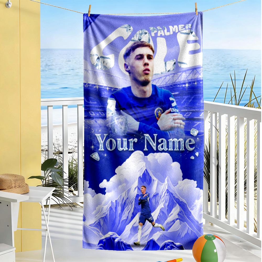 Chelsea Fc Football Player Personalized Name Beach Towel Super Soft & Absorbent