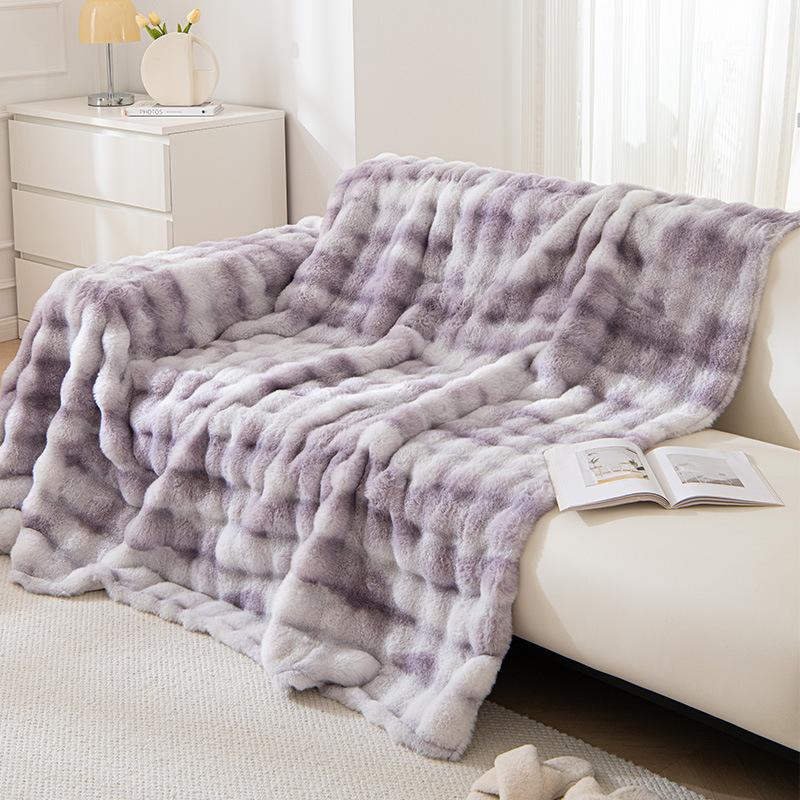 Rabbit Plush Sofa Cover Cloth Winter Thickened Sofa Towel Leather Sofa Cover Towel All-Inclusive Sofa Cover