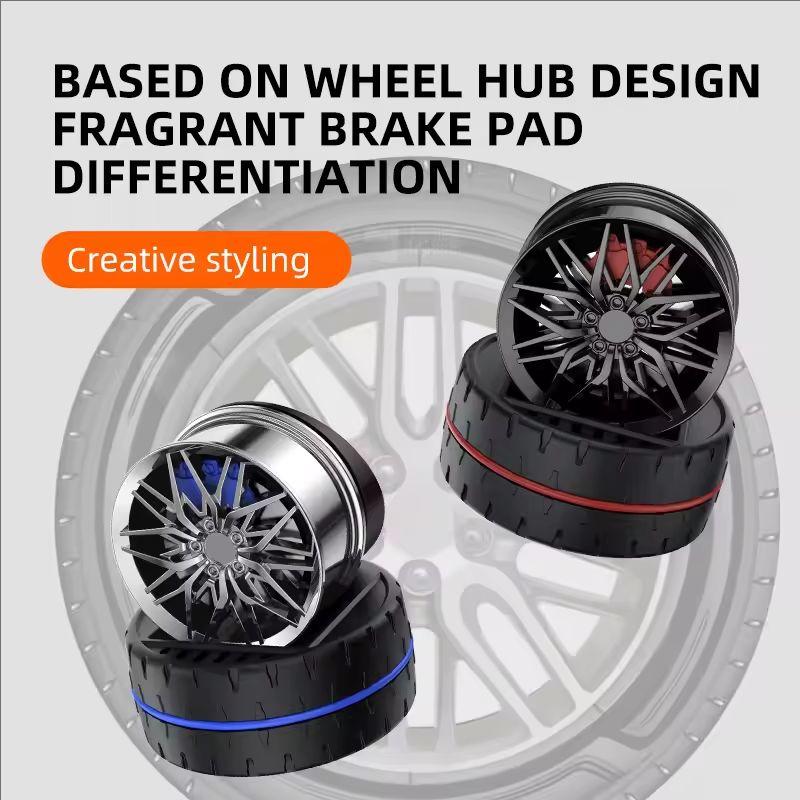 Solar Powered Speeding Wheel Car Air Freshener • Auto Rotating Dashboard Ornament • Cologne Scent for Men • Car Perfume Decor