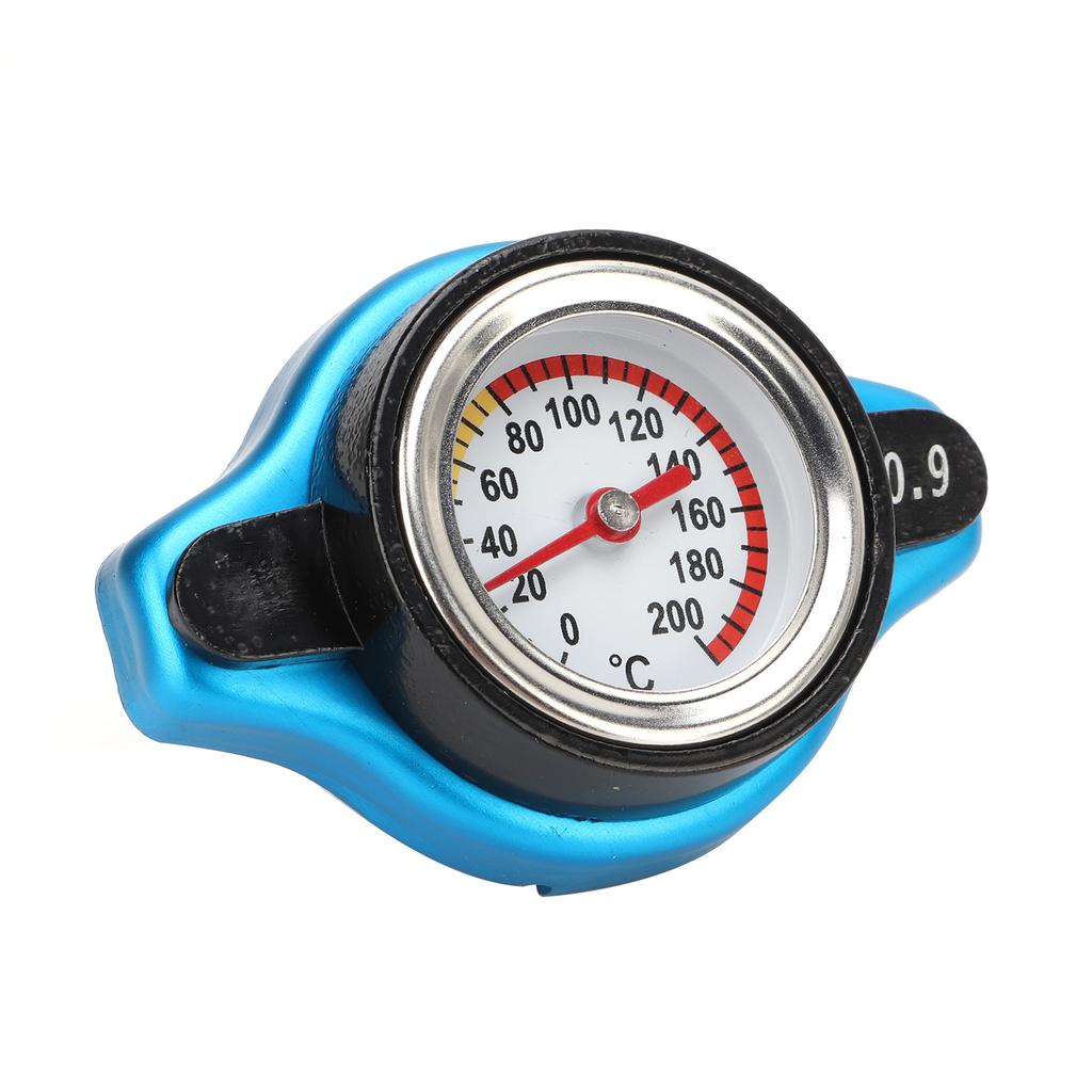 Aluminum Alloy Radiator Cap with Temperature Gauge Pressure Adjustment Leakproof Universal for Car
