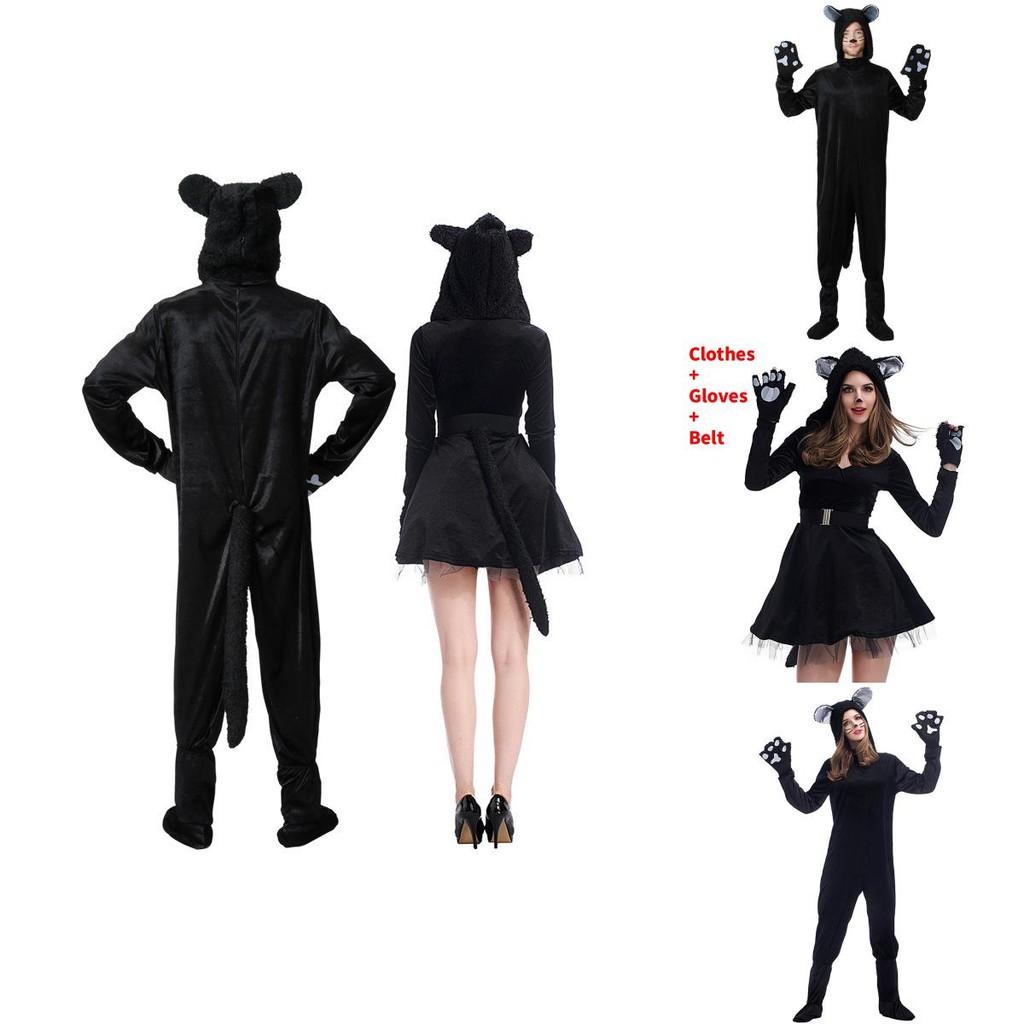 Game Themed Black Cat Costume For Adults With Polyester Fabric For Halloween Party Dress Up