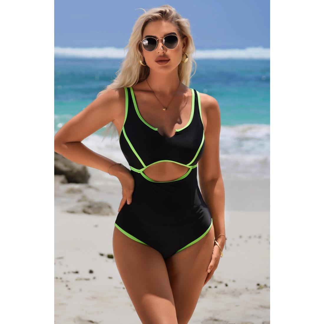 

Charmleaks цельный купальник женский купальный костюм с вырезом на груди и U-образным воротником сексуальные монокини купальники S-XL XL