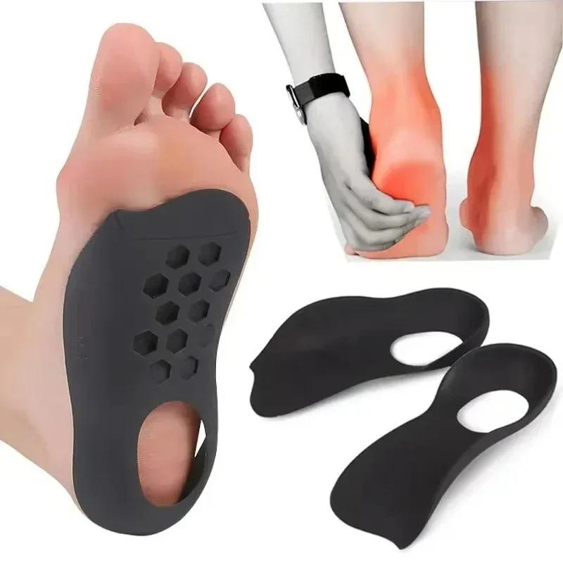 

2-8PCS Flat Foot Straight Leg Shoe Insoles XO Type TPR Corrector Arch Support Flat Foot Special Foot Pad Neutral Gender Adult Size 2PCS чорний