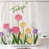 Watercolour Flower White Shower Curtain Simple Style 3D Plant Flowers Waterproof Polyester Bathroom Curtains Bath Screen Decor
