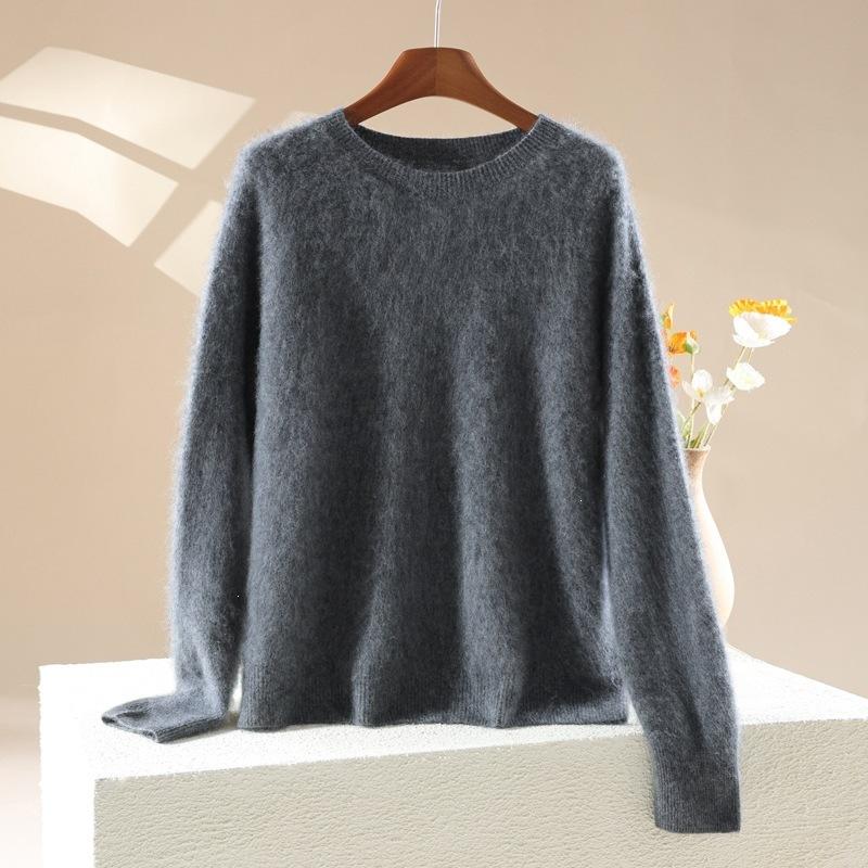 New Autumn-winter Women's Round-neck Pullover Sweater in Candy Colors, Soft and Cozy Inner Layer Top