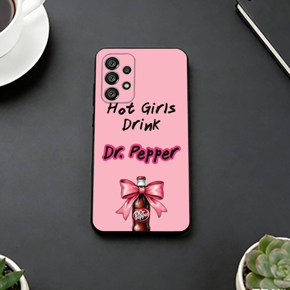

C-Cherry Drink Dr Pepper Phone Case Black Silicone Soft For Samsung S25,S24,S21,S22,S23,S30,Ultra,S20,Plus,Fe,Lite Samsung S24