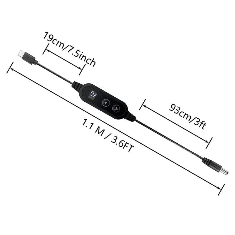 USB C To DC Power Boost Cable Type C To DC Fast Charging 5V To 12V Boost Converter Cable Adapter for Wireless Router TV BOX