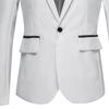 Blazer Casual da Uomo alla Moda con un Bottone e Risvolto, Manica Lunga, Tasca Decorativa, Giacca Completo, Abbigliamento da Lavoro