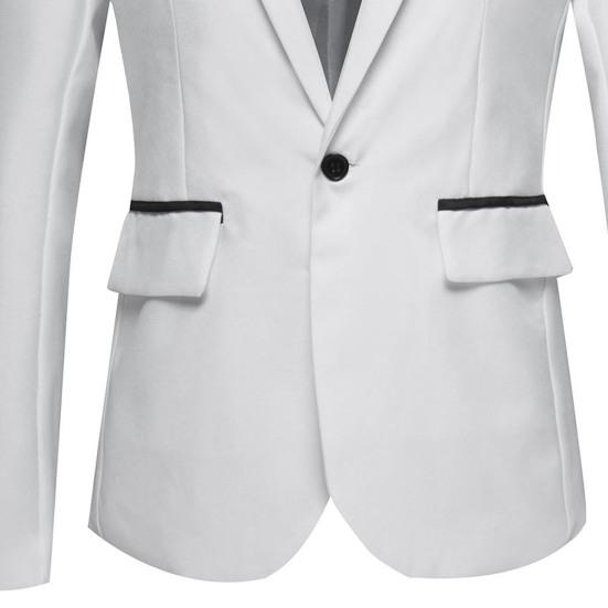 Blazer Casual da Uomo alla Moda con un Bottone e Risvolto, Manica Lunga, Tasca Decorativa, Giacca Completo, Abbigliamento da Lavoro