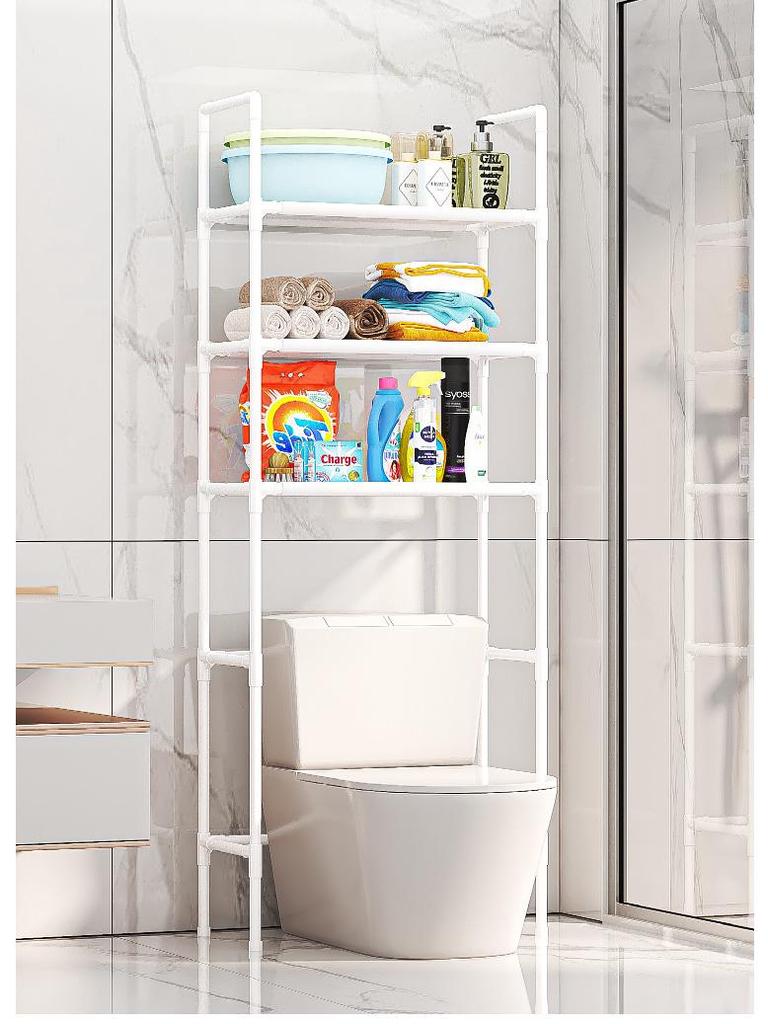 Bathroom & Kitchen Floor-Standing Punch-Free Toilet Storage Rack