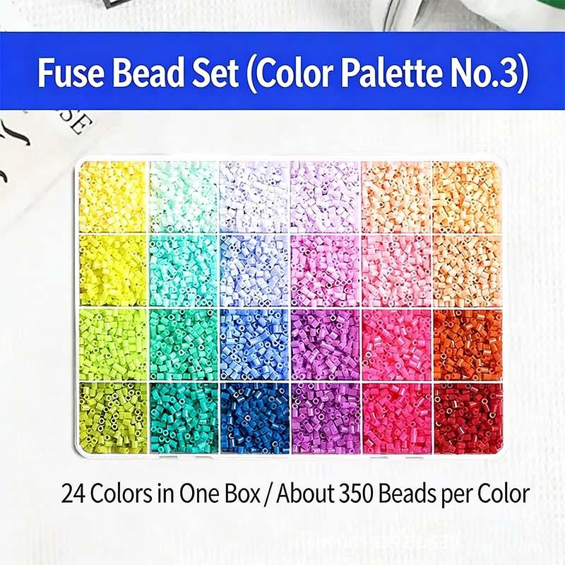 24 Colors Fuse Beads Kit 2.6Mm Melt Beads Set 3D Diy Puzzle Kids Handmade Craft Educational Toy Gift For Boys Girls