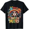 Cinco De Mayo Zuckerschädel Mädchen Grafik T-Shirt Atmungsaktives Lässiges Baumwoll-T-Shirt für Fiesta