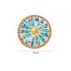 Rattan Shell Coaster Ceramic Heatproof Tea Mat Handwoven Shell Table Mat Decorative Round Coaster Nordic Style