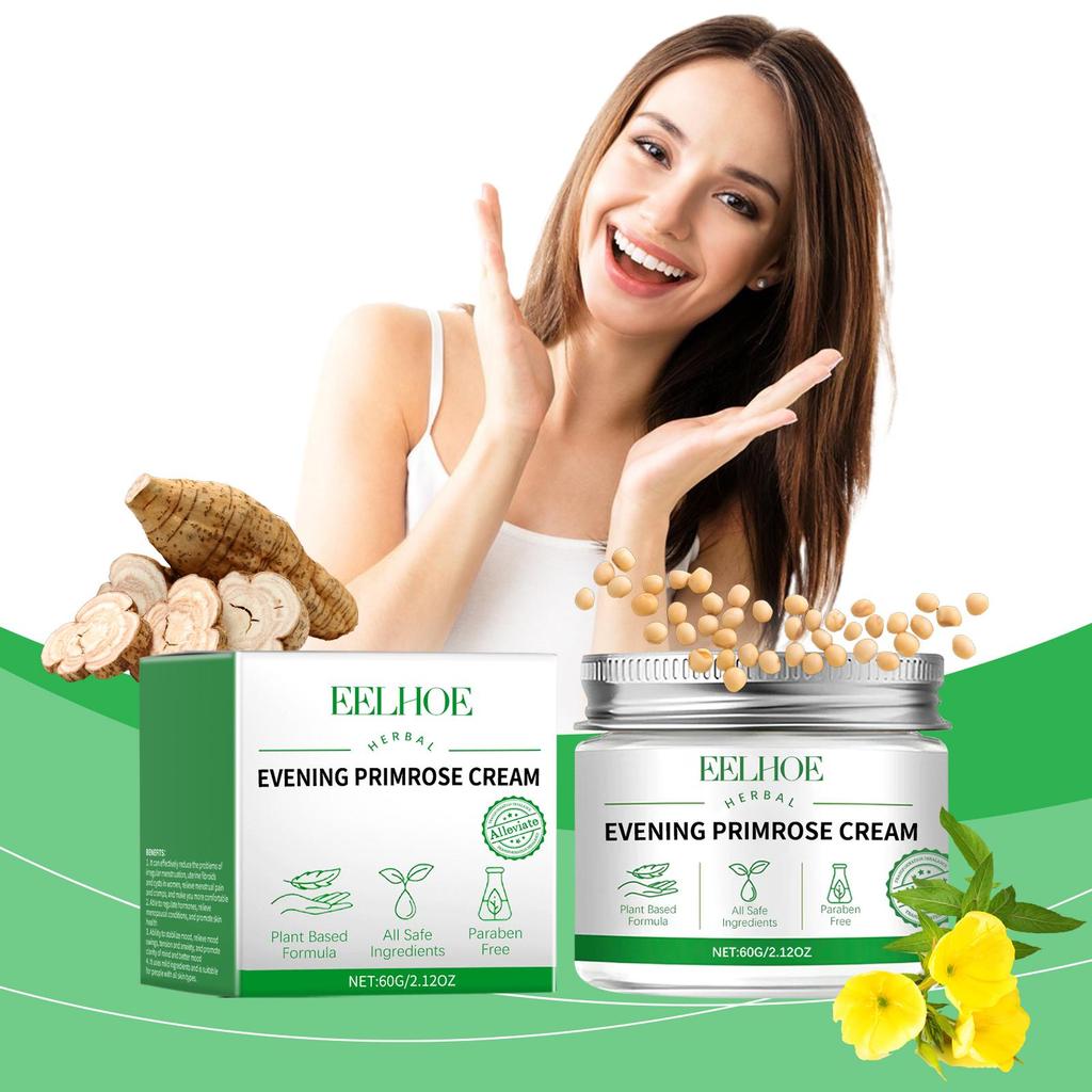 EELHOE Evening Primrose Feminine Hygiene Cream 60g Menstrual Comfort/Menopausal Comfort/Feminine Body Care Cream/Mood Soothing
